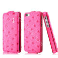 IMAK Ostrich Series leather Case holster Cover for iPhone 5C - Rose