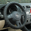 Auto Car Steering Wheel Cover PU leather Diameter 15 inch 38CM - Black