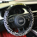 Yle Auto Car Steering Wheel Cover Lace Zebra Superfibers Diameter 15 inch 38CM - Black