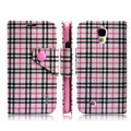IMAK Flip leather case plaid book Holster cover for Samsung GALAXY S4 I9500 SIV - Pink