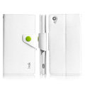 IMAK R64 Flip leather Case support Holster Cover for Sony Ericsson XL39H Xperia Z Ultra - White
