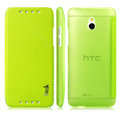 IMAK Shell Leather Case Holster Cover Skin for HTC 601E ONE Mini M4 - Fluorescent green