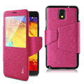 IMAK crystal lines Flip leather Case Support Holster Cover for Samsung GALAXY NoteIII 3 - Rose