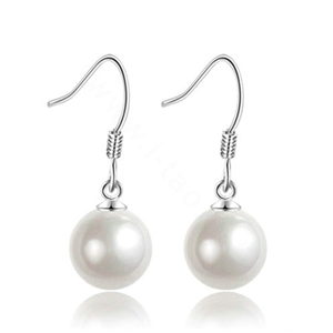 10X30mm White south sea shell pearl earrings 925 sterling silver dangle earrings
