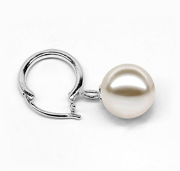 925 sterling silver rings White Natural freshwater pearl earrings 8X8.5mm