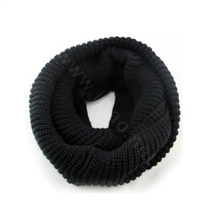 Fashion Unisex Winter knitting Wool Collar Neck Warmer woman Ring Scarf Shawl - Black