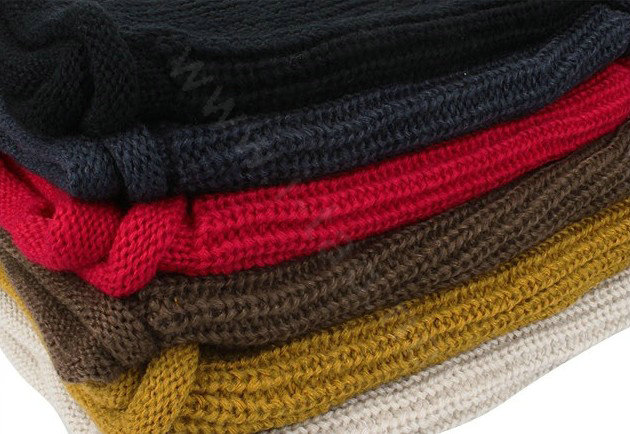 Fashion Unisex Winter knitting Wool Collar Neck Warmer woman Ring Scarf Shawl - Yellow