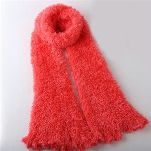 Fashion Women soft feather yarn knitted scarf shawls warm Neck Wrap tippet - Orange pink
