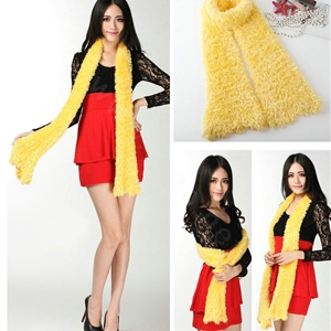 Fashion Women soft feather yarn knitted scarf shawls warm Neck Wrap tippet - Yellow