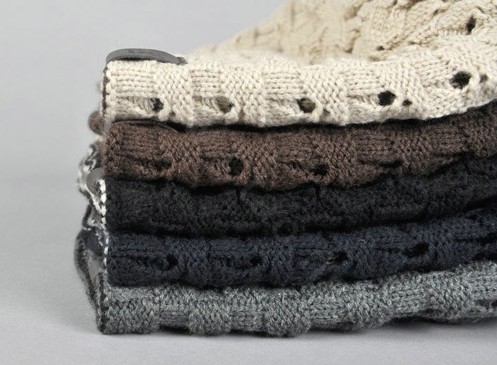 Fashion autumn winter wool hat women or man warm casual knitted caps - Gray
