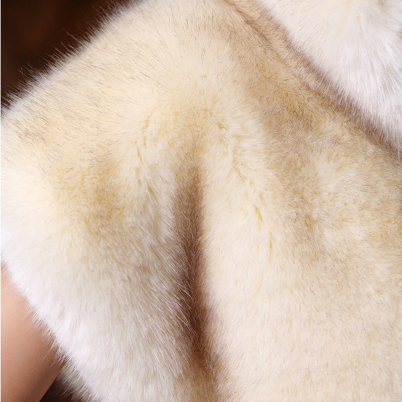 White Mink short design fur shawl Women fur vest Winter tippet Cape coat M size