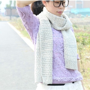 Woman Winter knitting Thicken long Wool Scarf Shawl Unisex Neck Warmer - Gray