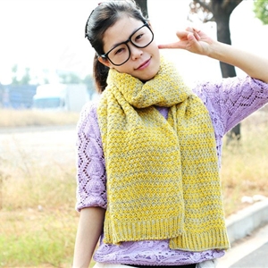 Woman Winter knitting Thicken long Wool Scarf Shawl Unisex Neck Warmer - Light Yellow