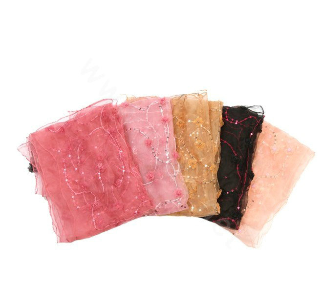 High end fashion long flower mulberry silk scarf shawl women soft thin wrap scarves - Watermelon red