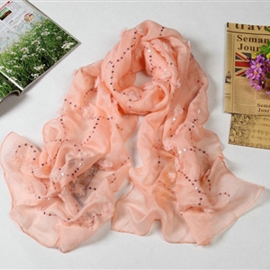 High end fashion long flower mulberry silk scarf shawl women soft wrap scarves - light pink