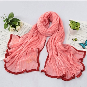 High-end fashion women real silk long soft solid color scarf shawl wrap - Pink