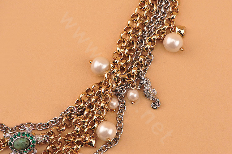 Fashion women choker exaggeration luxury crystal multilayer pears bib necklace - Gold