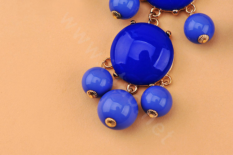 High-end fashion women choker sweet exaggeration luxury candy bib necklace - Blue