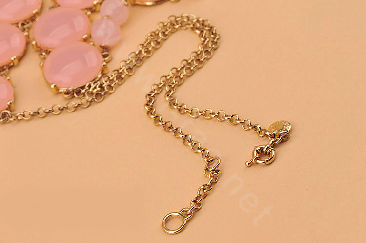 High-end fashion women choker sweet exaggeration luxury candy bib necklace - Crystal Pink