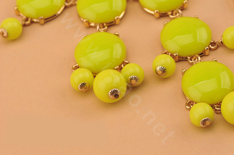 High-end fashion women choker sweet exaggeration luxury candy bib necklace - Green