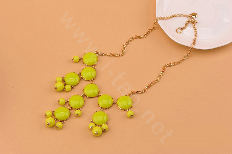 High-end fashion women choker sweet exaggeration luxury candy bib necklace - Green