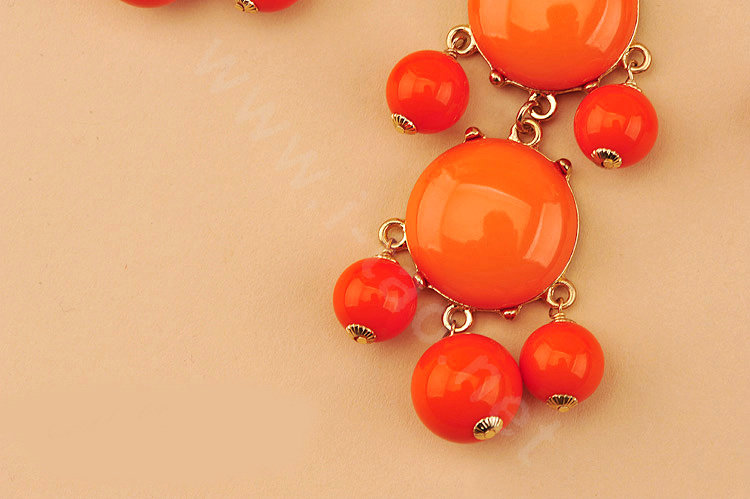 High-end fashion women choker sweet exaggeration luxury candy bib necklace - Orange