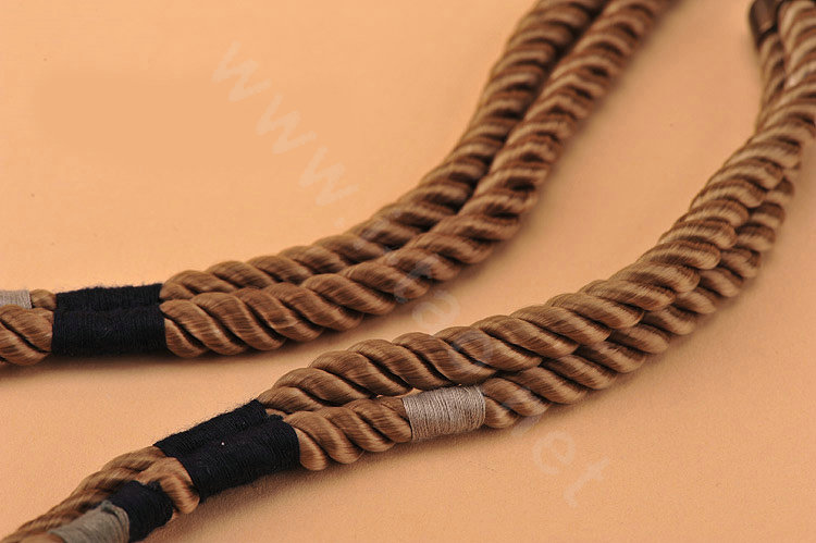 High-end fashion women man choker exaggeration luxury retro rope bib necklace - Coffee