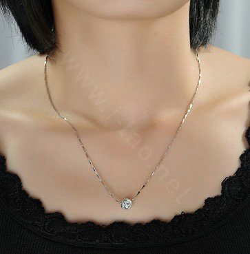 925 sterling silver solid ball bead pendant necklace clavicle chain 18 inch 45cm
