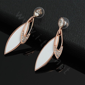 Luxury crystal exaggerating raindrop dangle stud earrings 18k rose gold plated