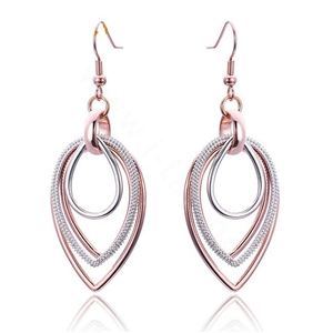 Luxury fashion crystal exaggerating tassel hoop dangle earrings 18k rose plated