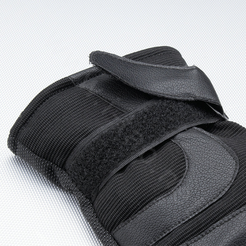 Allfond Man winter warm outdoor sport windproof ski motorcycle riding buckle leather Gloves - Black