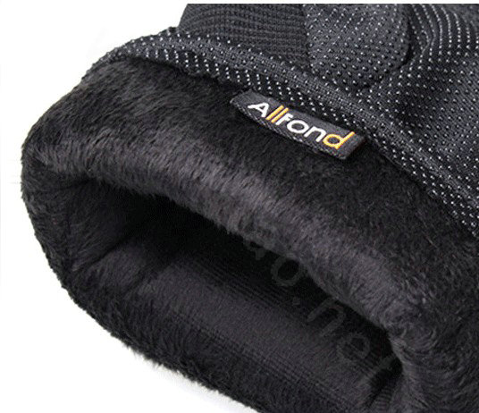Allfond Man winter warm outdoor sport windproof ski motorcycle riding buckle leather Gloves - Blue