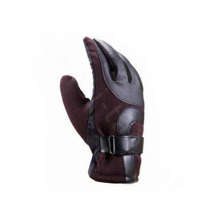 Allfond Man winter warm outdoor sport windproof ski motorcycle riding buckle leather Gloves - Coffee