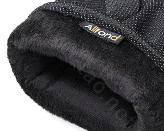 Allfond Man winter warm outdoor sport windproof ski motorcycle riding buckle leather Gloves - Coffee