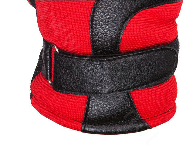 Allfond Man winter warm outdoor sport windproof ski motorcycle riding buckle leather Gloves - Red