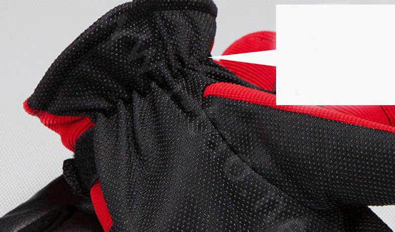 Allfond Man winter warm outdoor sport windproof ski motorcycle riding buckle leather Gloves - Red