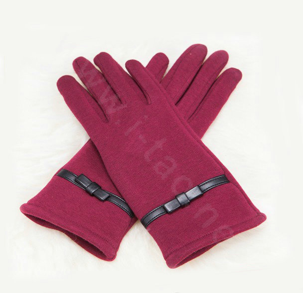 Allfond Women winter touch screen gloves stretch cotton warm business casual solid color gloves - Rose