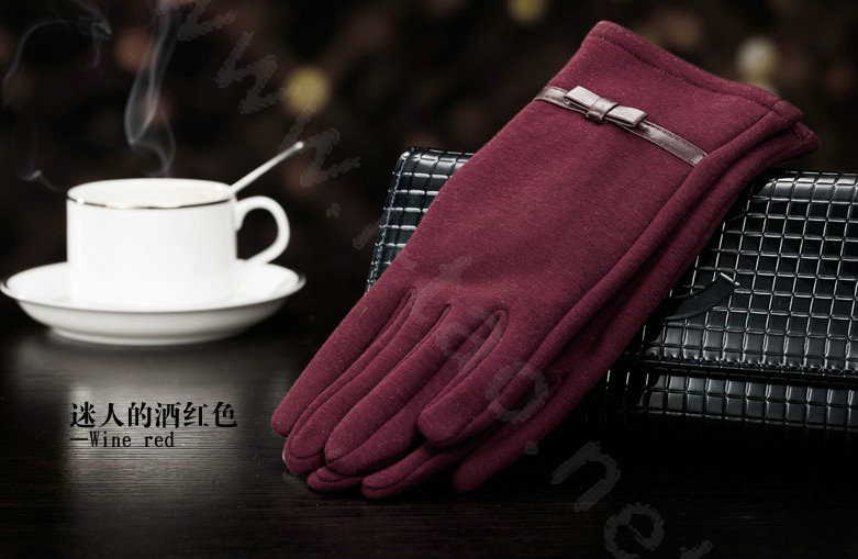 Allfond Women winter touch screen gloves stretch cotton warm business casual solid color gloves - Rose