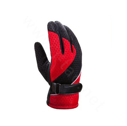 Allfond Women winter warm outdoor sport windproof ski motorcycle riding buckle Gloves - Red