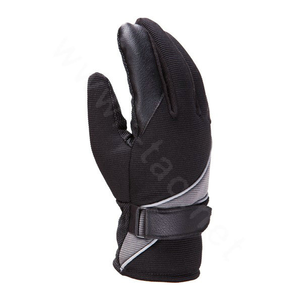 Allfond men winter thermal outdoor sport cold-proof ski motorcycle riding velvet leather Gloves - Black