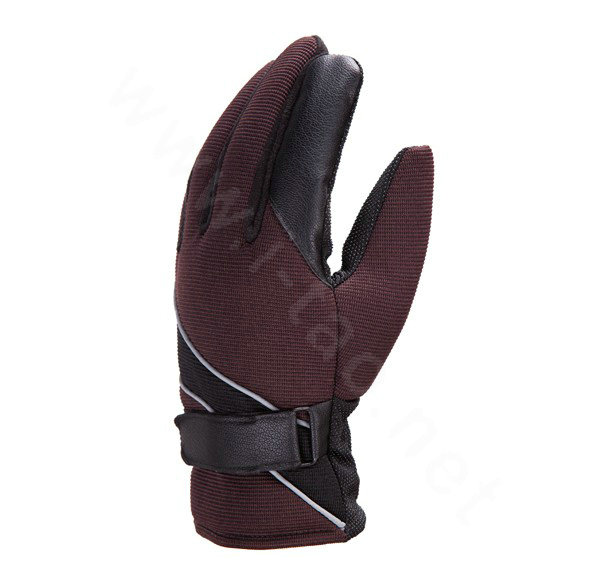 Allfond men winter thermal outdoor sport cold-proof ski motorcycle riding velvet leather Gloves - Coffee