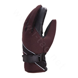 Allfond men winter thermal outdoor sport cold-proof ski motorcycle riding velvet leather Gloves - Coffee