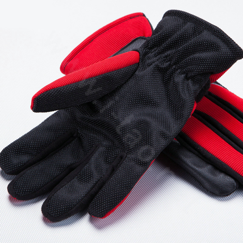 Allfond men winter thermal outdoor sport cold-proof ski motorcycle riding velvet leather Gloves - Red