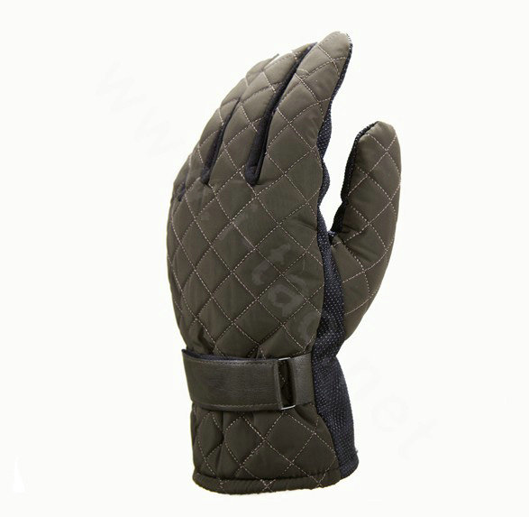 Allfond men winter warm outdoor sport windproof ski motorcycle riding buckle Suede Gloves - Brown