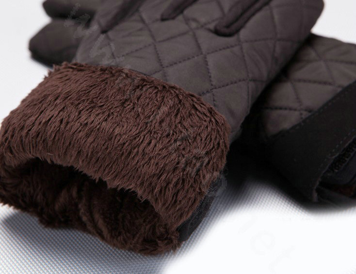 Allfond men winter warm outdoor sport windproof ski motorcycle riding buckle Suede Gloves - Coffee