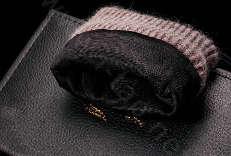 Allfond men winter waterproof cold-proof warm genuine goatskin leather hasp wool gloves L - Black