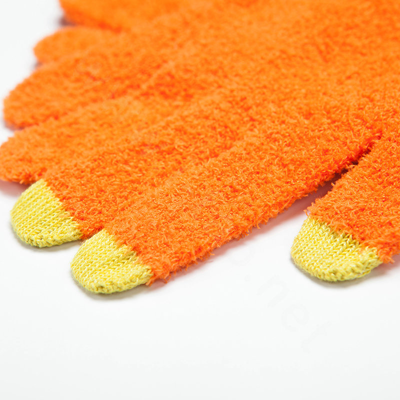 Allfond women touch screen gloves stretch winter warm unisex cashmere gloves - Orange