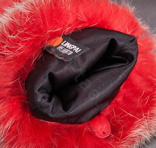 Allfond women winter waterproof cold-proof bow-knot rex rabbit fur genuine goatskin leather gloves L - Red