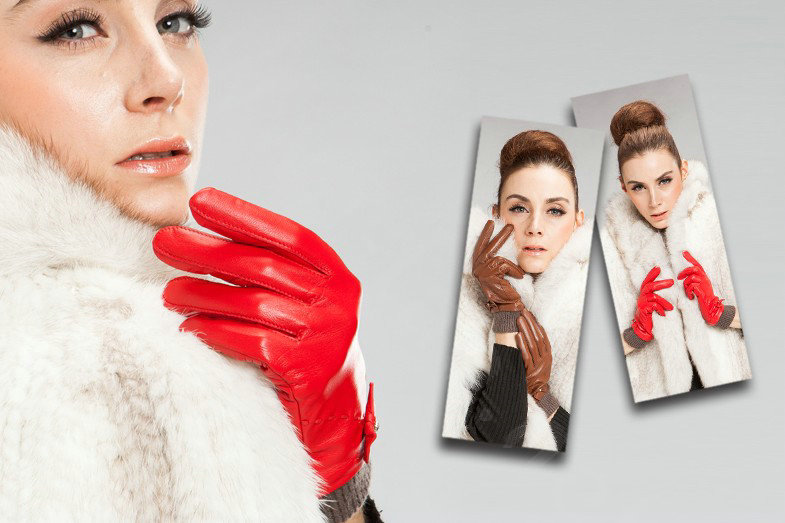 Allfond women winter waterproof cold-proof bow-knot wool genuine goatskin leather gloves L - Red