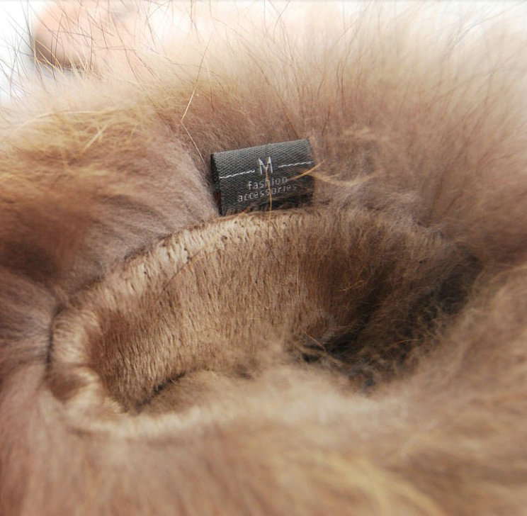 Fashion women winter warm thick raccoon fur cuff genuine sheepskin leather Gloves size L - Black